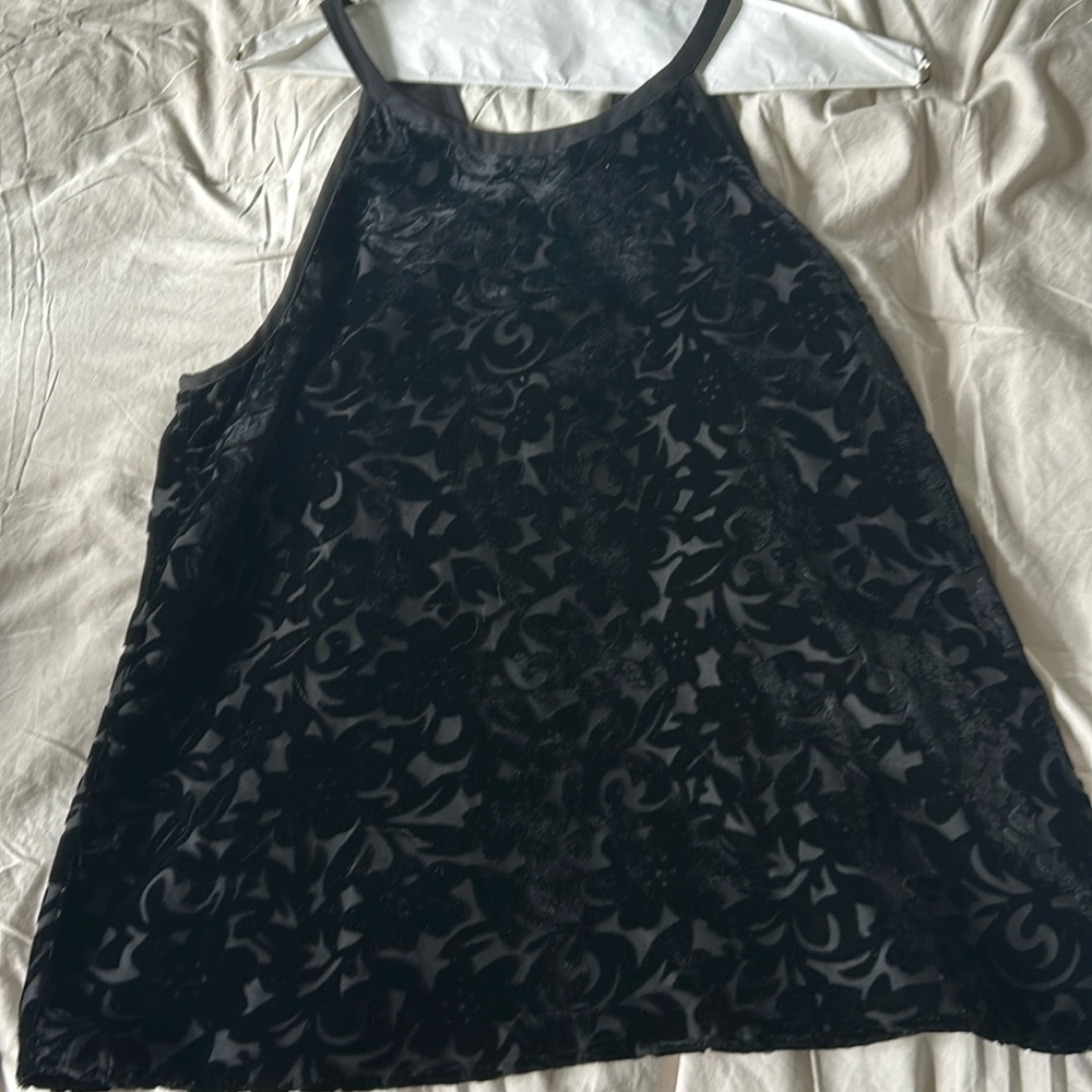 Brixton ivy black lined shell halter neck top. Medium.